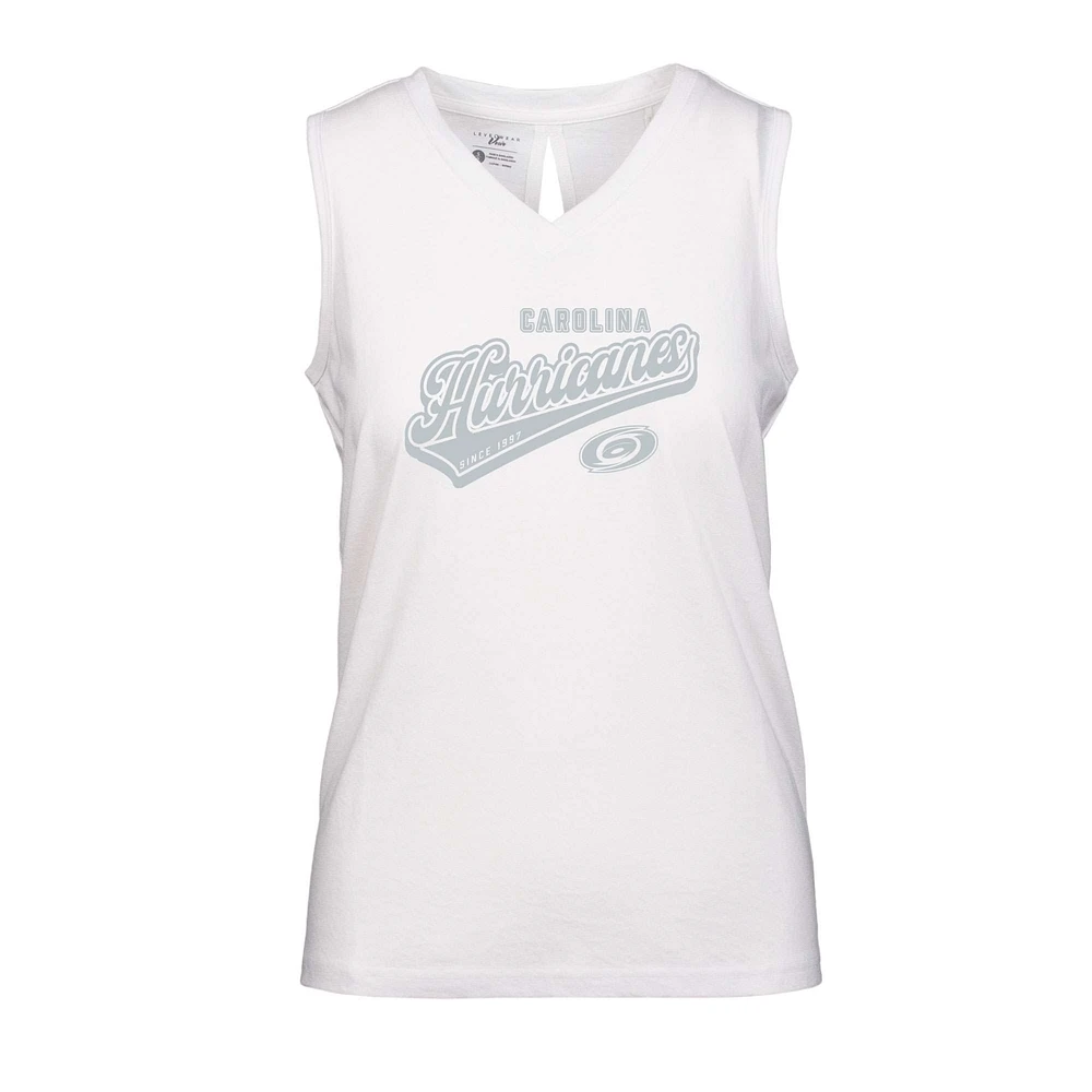 Women's Levelwear White Carolina Hurricanes Paisley Sweep V-Neck Tank Top