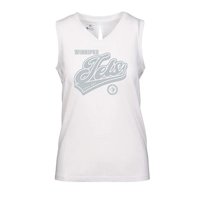 Women's Levelwear White Winnipeg Jets Paisley Sweep V-Neck Tank Top