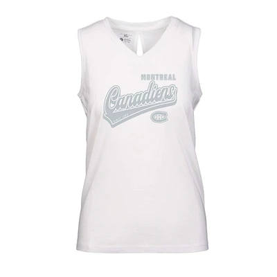 Women's Levelwear White Montreal Canadiens Paisley Sweep V-Neck Tank Top