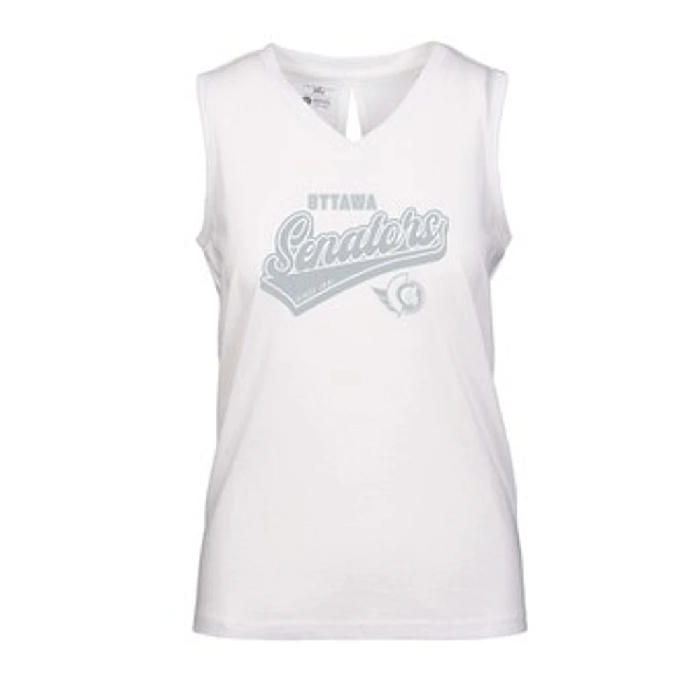 Women's Levelwear White Ottawa Senators Paisley Sweep V-Neck Tank Top