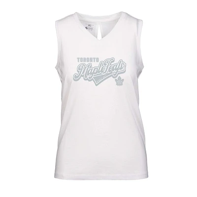 Women's Levelwear White Toronto Maple Leafs Paisley Sweep V-Neck Tank Top