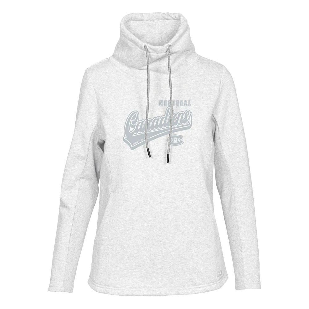 Women's Levelwear Oatmeal Montreal Canadiens Loop Sweep Pullover Hoodie