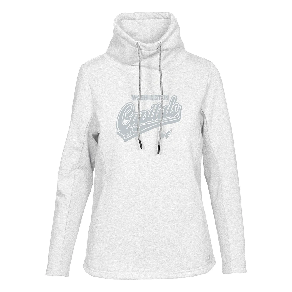 Women's Levelwear Oatmeal Washington Capitals Loop Sweep Pullover Hoodie