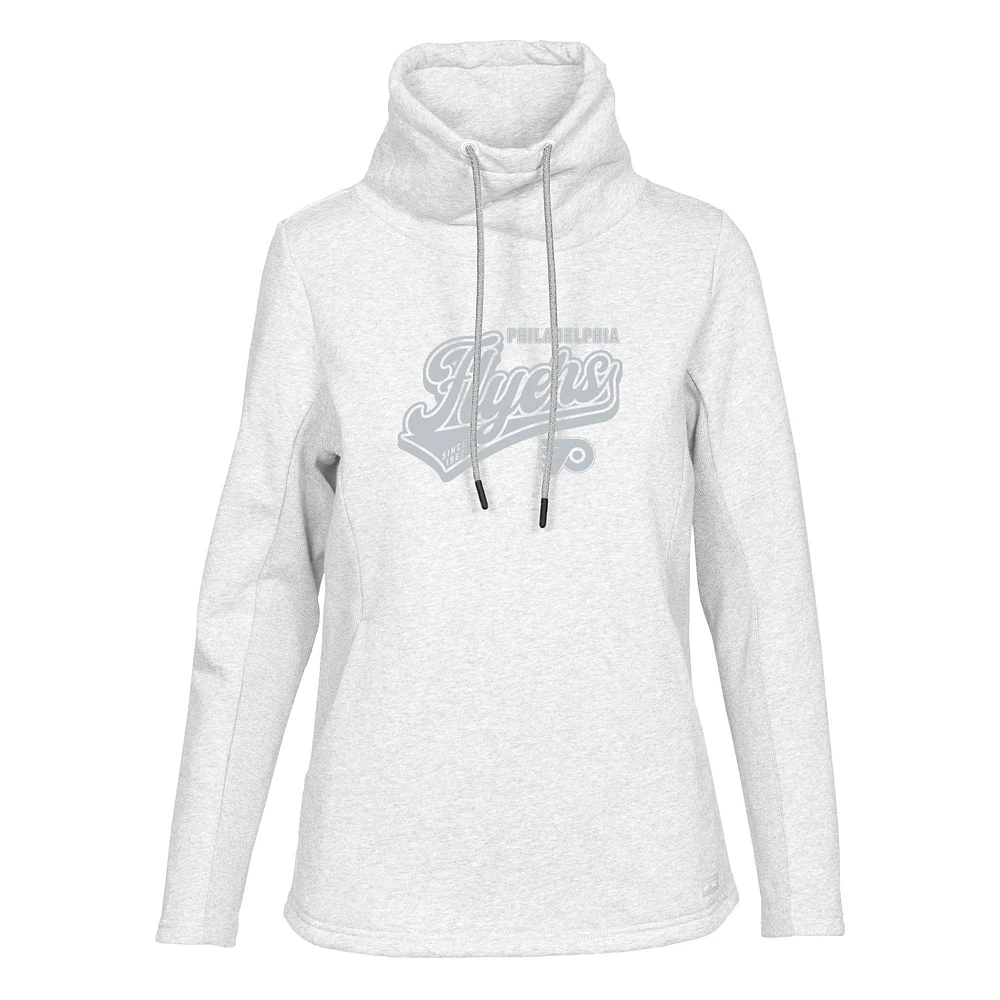 Women's Levelwear Oatmeal Philadelphia Flyers Loop Sweep Pullover Hoodie