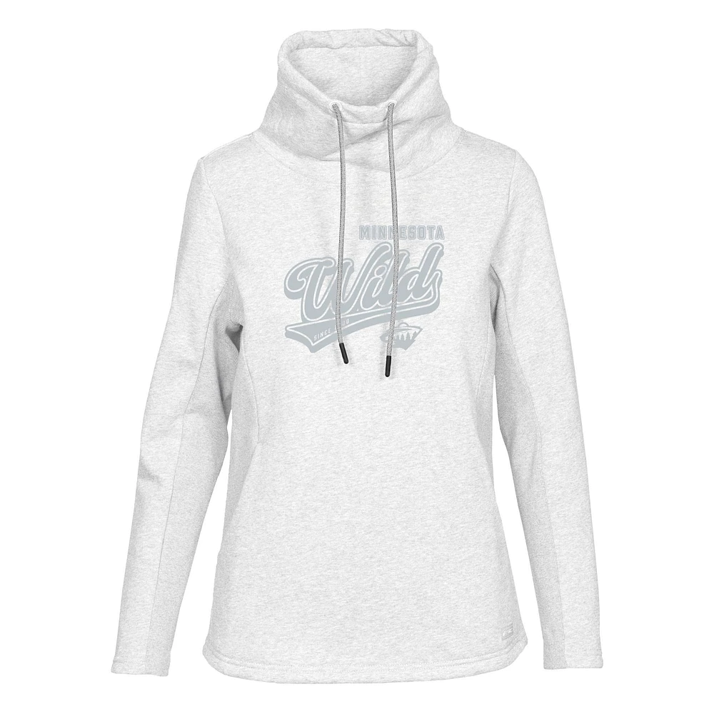 Women's Levelwear Oatmeal Minnesota Wild Loop Sweep Pullover Hoodie