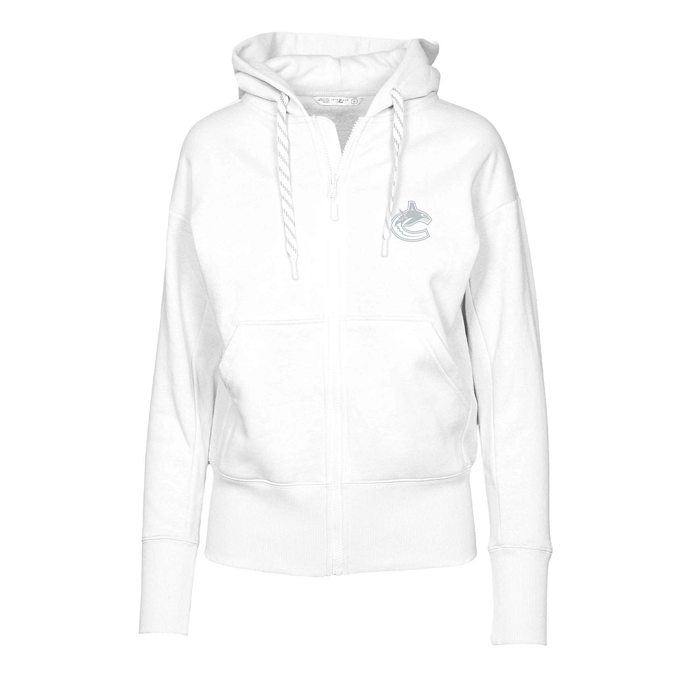 Women's Levelwear White Vancouver Canucks Gardinia Core Full-Zip Hoodie Jacket