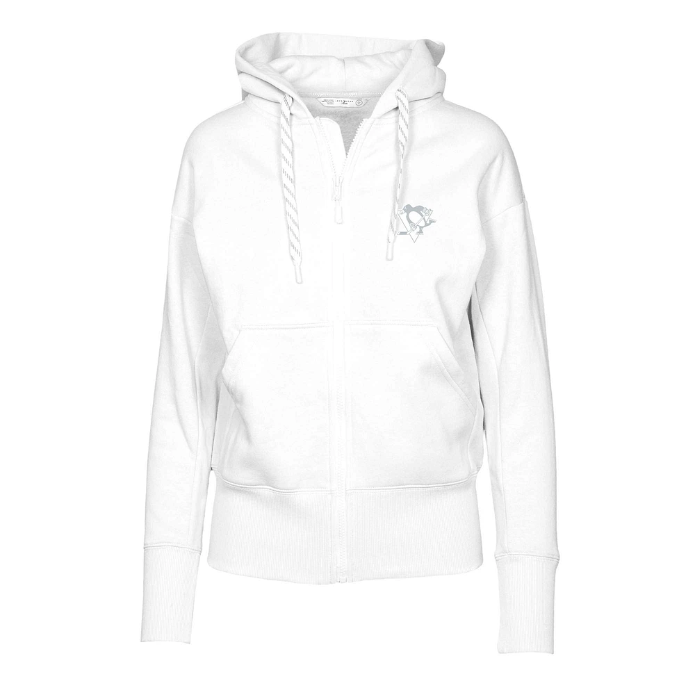 Women's Levelwear White Pittsburgh Penguins Gardinia Core Full-Zip Hoodie Jacket