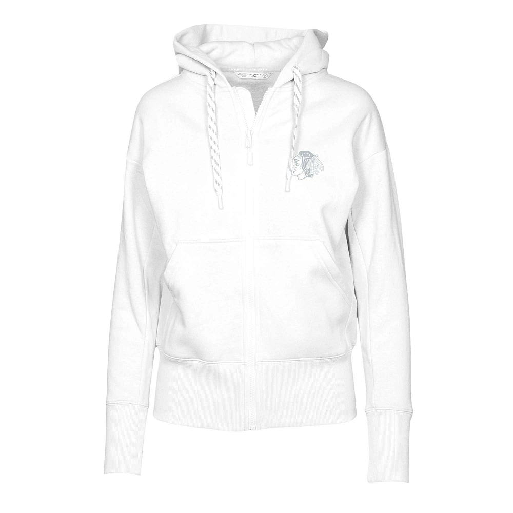 Women's Levelwear White Chicago Blackhawks Gardinia Core Full-Zip Hoodie Jacket
