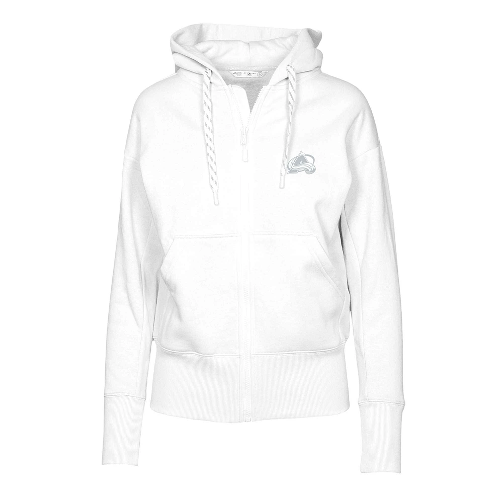 Women's Levelwear White Colorado Avalanche Gardinia Core Full-Zip Hoodie Jacket