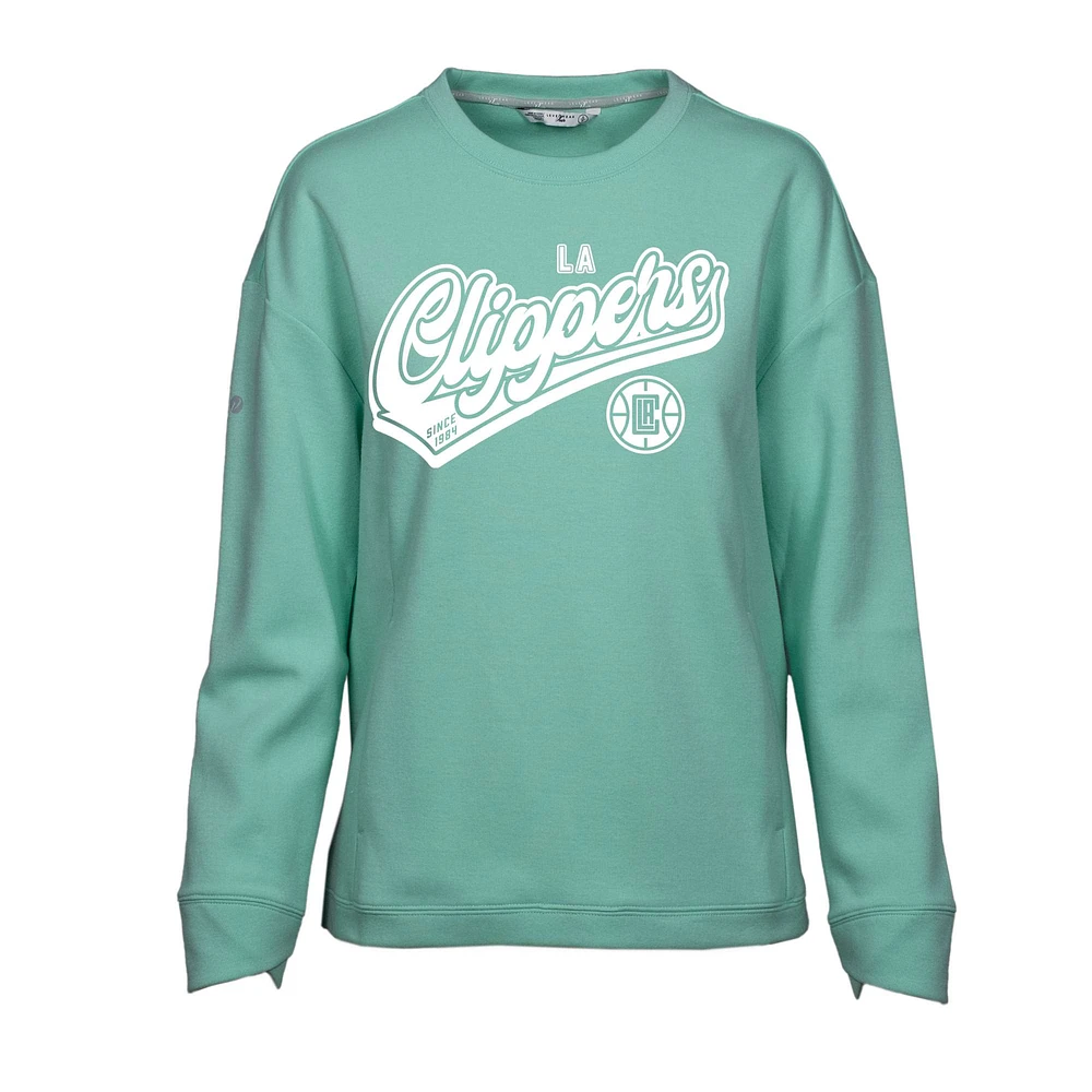 Women's Levelwear Mint LA Clippers Fiona Sweep Pullover Sweatshirt