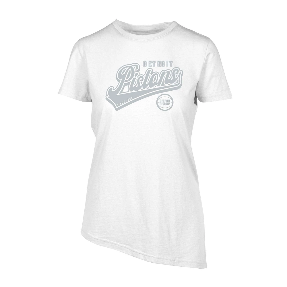 Women's Levelwear White Detroit Pistons Birch Sweep T-Shirt