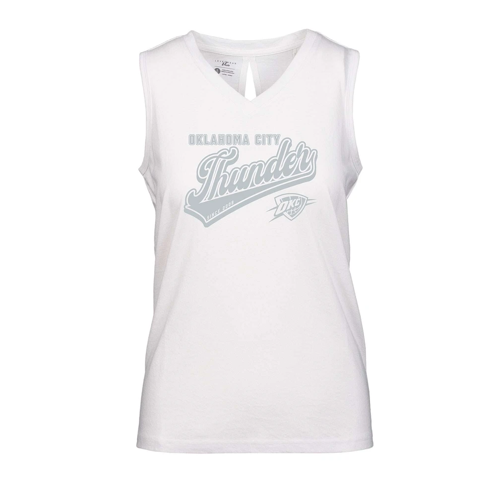 Women's Levelwear White Oklahoma City Thunder Paisley Sweep V-Neck Tank Top