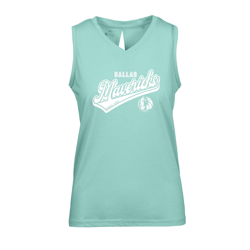 Women's Levelwear Mint Dallas Mavericks Paisley Sweep V-Neck Tank Top