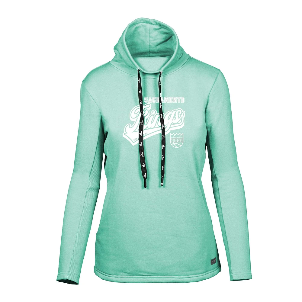 Women's Levelwear Mint Sacramento Kings Loop Sweep Pullover Sweatshirt
