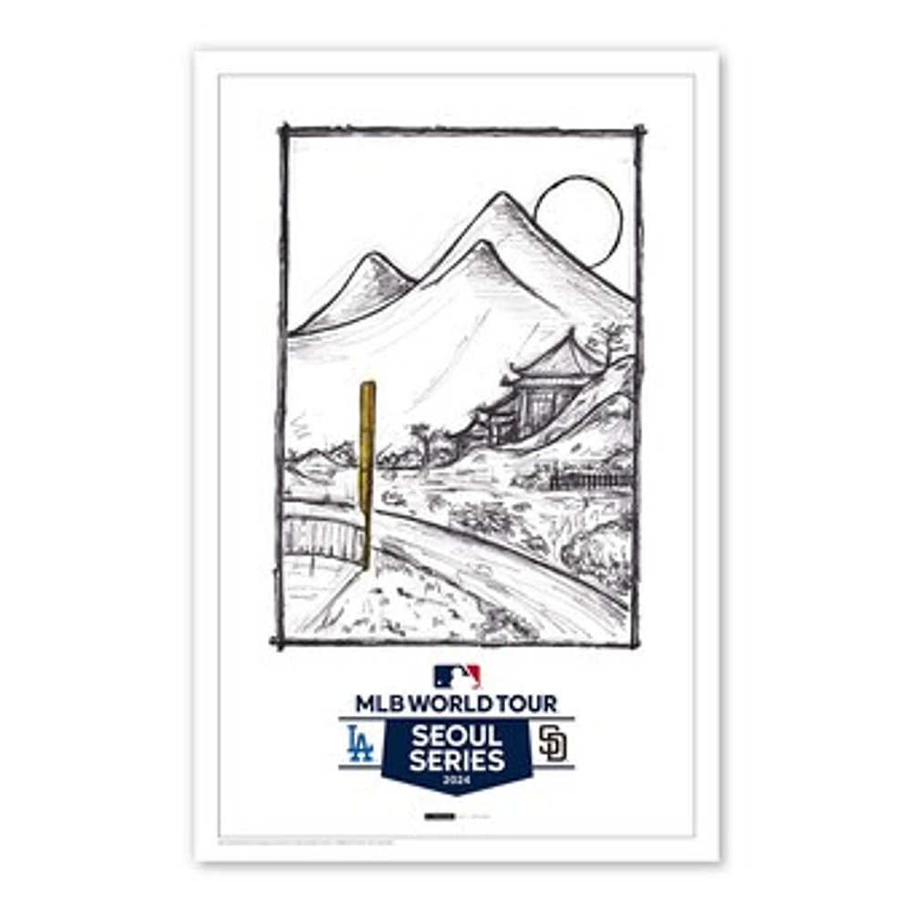 Los Angeles Dodgers vs. San Diego Padres 2024 MLB World Tour Seoul Series 11" x 17" Limited Edition Poster Print
