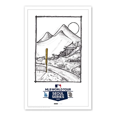 Los Angeles Dodgers vs. San Diego Padres 2024 MLB World Tour Seoul Series 11" x 17" Limited Edition Poster Print