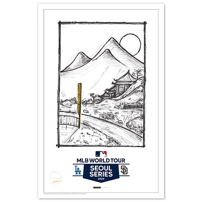 Los Angeles Dodgers vs. San Diego Padres 2024 MLB World Tour Seoul Series 24" x 36" Sketch Limited Edition Art Print
