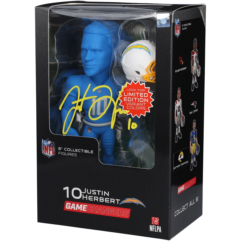Justin Herbert Los Angeles Chargers Autographed GameChangers Series 3 Blue 6" Figurine