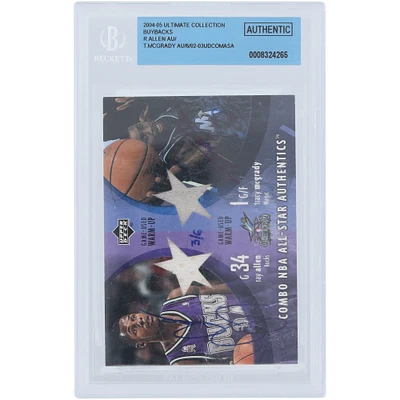 Tracy McGrady & Ray Allen Autographed 2004-05 Upper Deck Ultimate Collection Buybacks Dual All Star Relics #RA/TM #3/6 BGS Authenticated Card