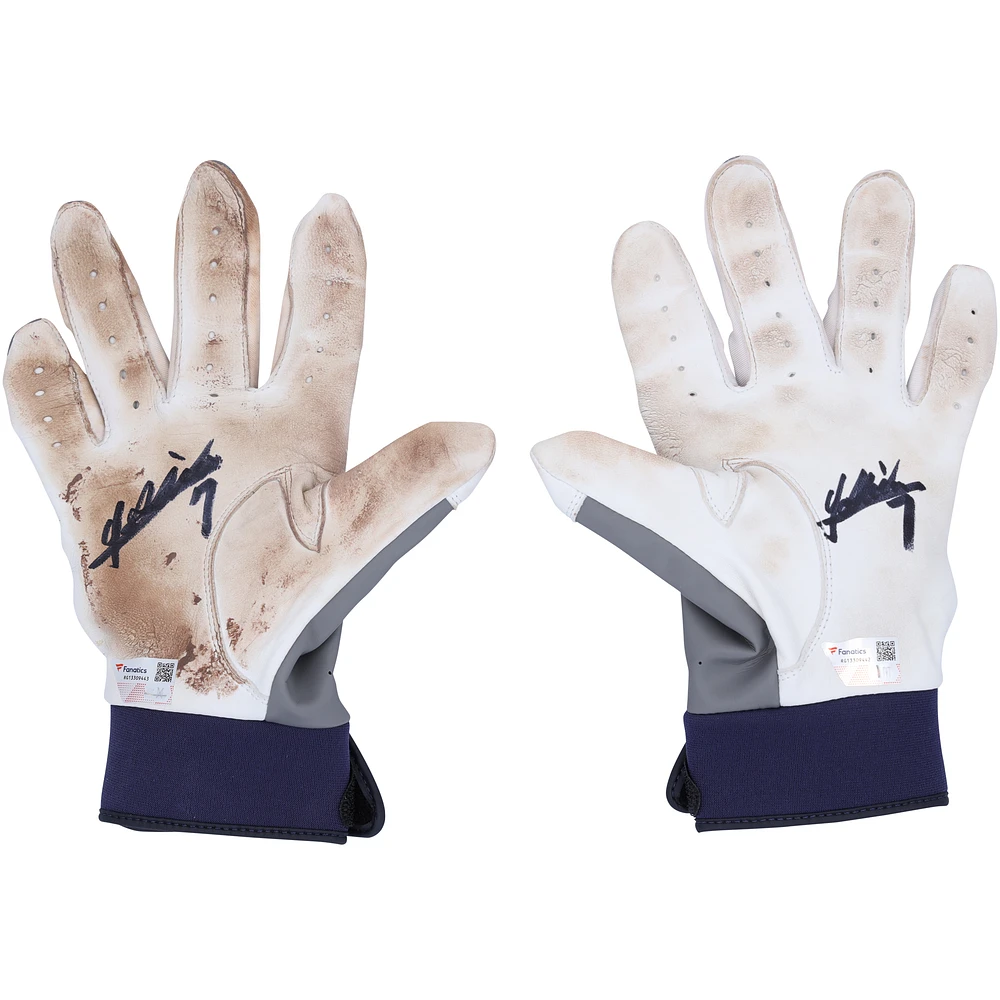 Masataka Yoshida Boston Red Sox Autographed Game-Used White and Gray Under Armour Batting Gloves from the 2023 MLB Season