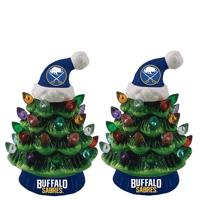 Buffalo Sabres 2-Pack 4" Ceramic LED Christmas Tree Set