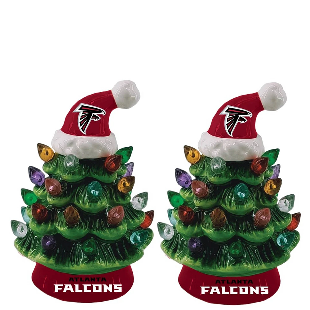 Atlanta Falcons 2-Pack 4" Ceramic LED Christmas Tree Set
