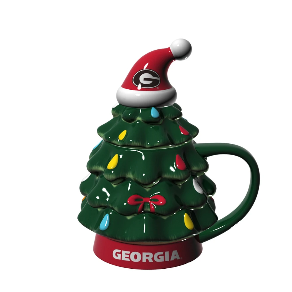 Georgia Bulldogs 14oz. Christmas Tree Mug With Lid