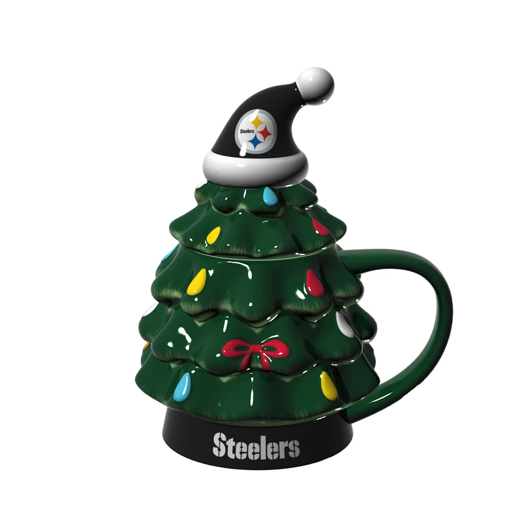 Pittsburgh Steelers 14oz. Christmas Tree Mug With Lid
