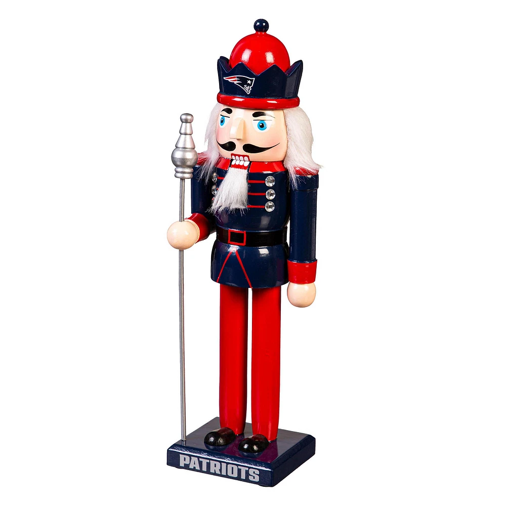 New England Patriots 12" Wooden Nutcracker Statue
