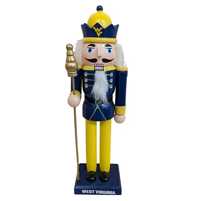 West Virginia Mountaineers 12" Wooden Nutcracker Statue