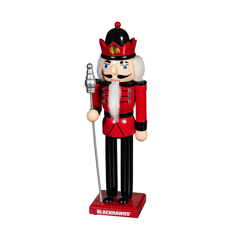 Chicago Blackhawks 12" Wooden Nutcracker Statue