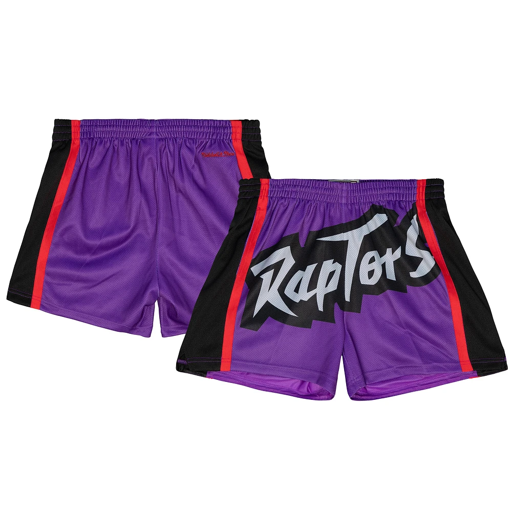 Women's Mitchell & Ness Purple Toronto Raptors Swingman Big Face 3.0 Basketball Shorts