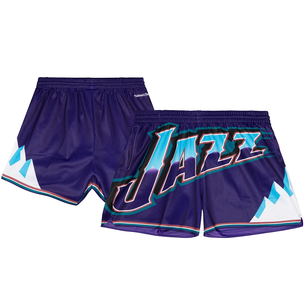 Women's Mitchell & Ness Purple Utah Jazz Swingman Big Face 3.0 Basketball Shorts