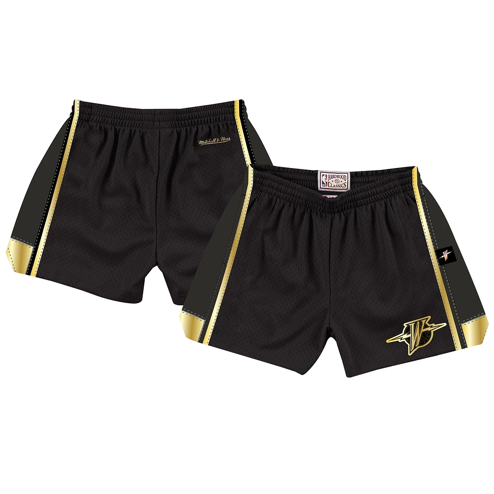 Women's Mitchell & Ness Black Golden State Warriors Hardwood Classics Jump Shot Shorts