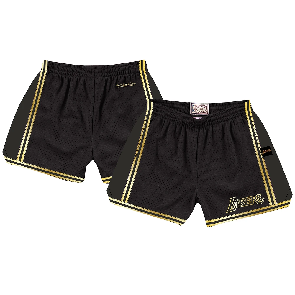 Women's Mitchell & Ness Black Los Angeles Lakers Hardwood Classics Golden Jump Shot Shorts