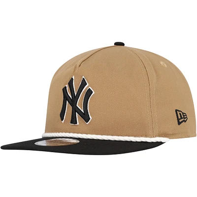 Men's New Era Khaki/Black New York Yankees Golfer Snapback Hat