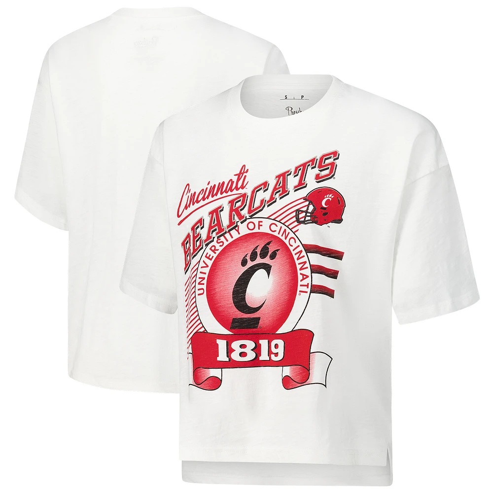 Women's Pressbox White Cincinnati Bearcats Rock & Roll Slub T-Shirt