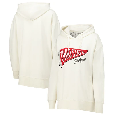 Women's Pressbox Cream Ohio State Buckeyes Marni Pullover Hoodie