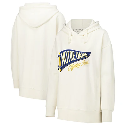 Women's Pressbox Cream Notre Dame Fighting Irish Marni Pullover Hoodie