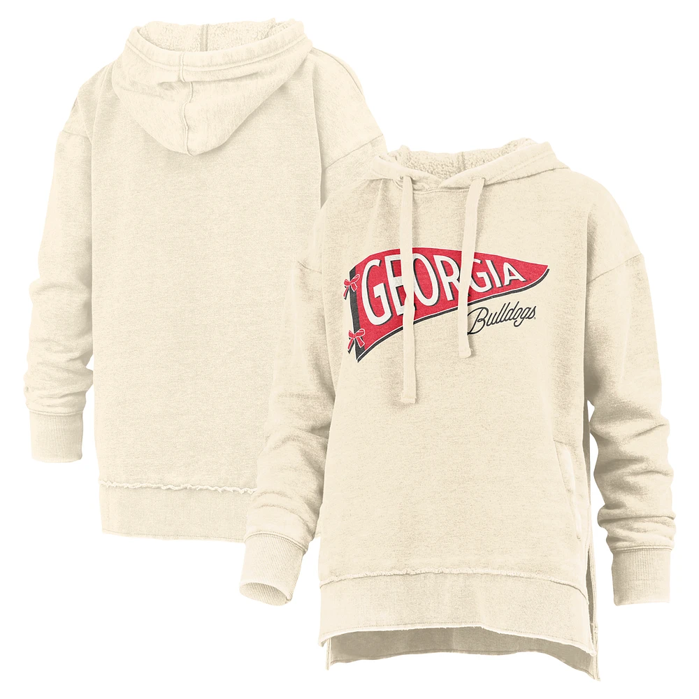 Women's Pressbox Cream Georgia Bulldogs Marni Pullover Hoodie