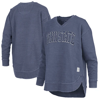 Women's Pressbox Navy Penn State Nittany Lions Westin Poncho V-Neck Pullover Sweatshirt