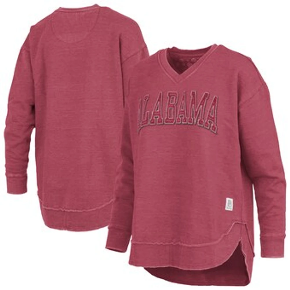 Women's Pressbox Crimson Alabama Tide Westin Poncho V-Neck Pullover Sweatshirt