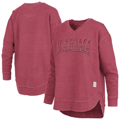 Women's Pressbox Crimson Alabama Tide Westin Poncho V-Neck Pullover Sweatshirt
