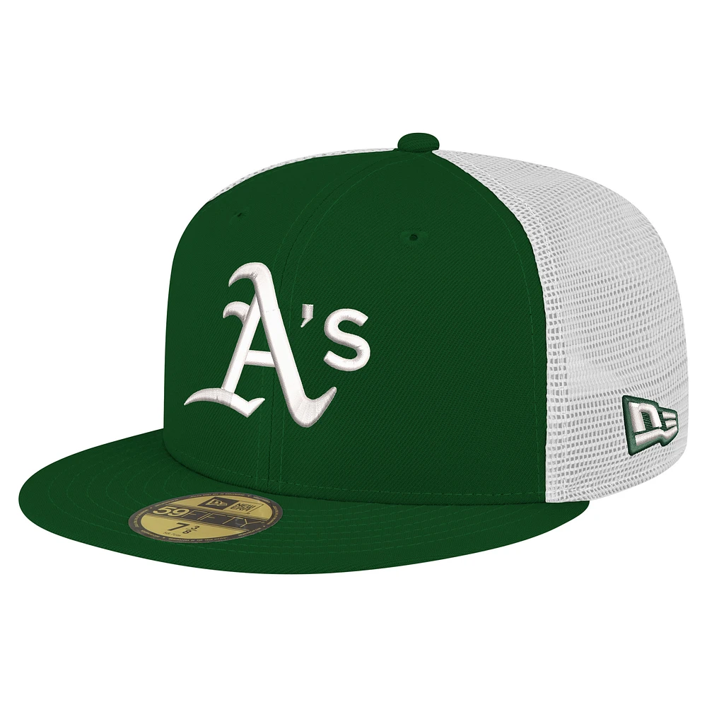 Men's New Era Green Athletics Team Color 59FIFTY Trucker Fitted Hat