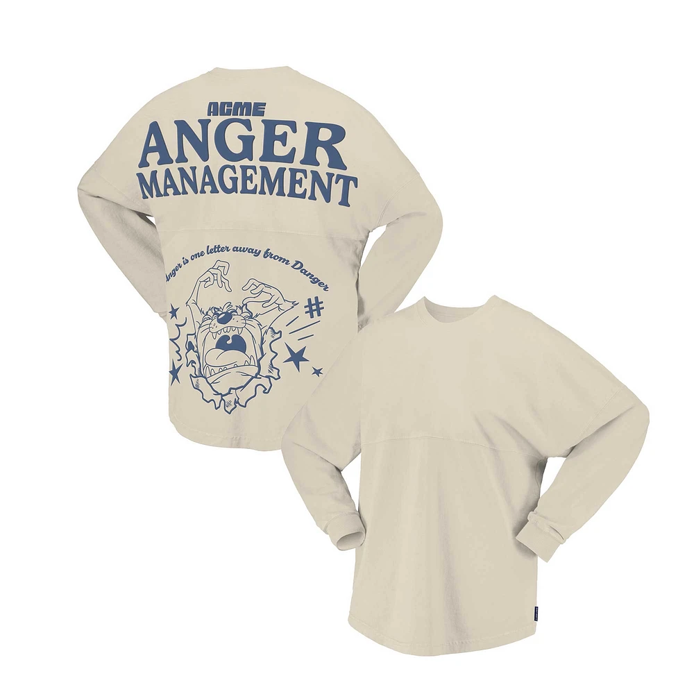 Unisex Spirit Jersey Cream Looney Tunes Taz Acme Anger Management Oversized Long Sleeve T-Shirt