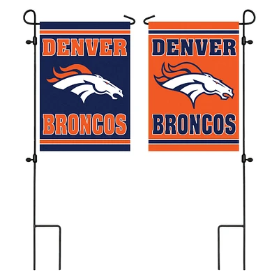 Denver Broncos 12.5" x 18" Double-Sided Embossed Suede Garden Flag