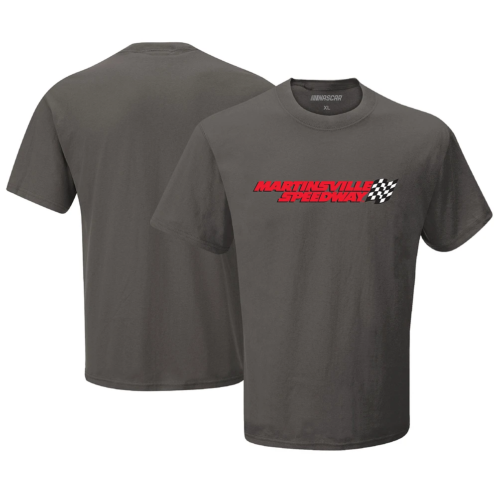 Men's Checkered Flag Sports Charcoal Martinsville Speedway Logo T-Shirt