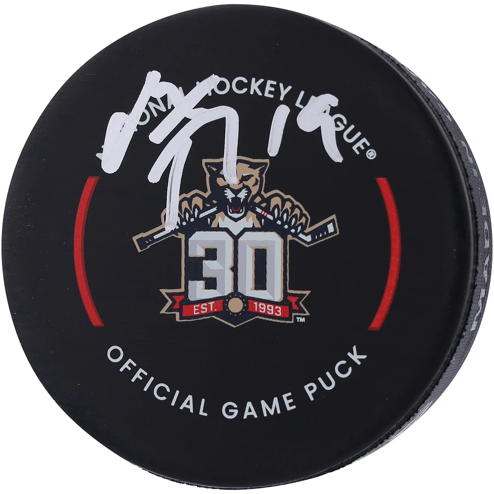 Matthew Tkachuk Florida Panthers Autographed 30th Anniversary Official Game Puck