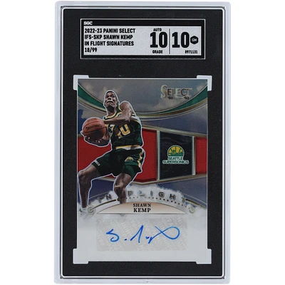 Shawn Kemp Seattle SuperSonics Autographed 2022-23 Panini Select In Flight #IFS-SKP #/199 SGC Authenticated 10/10 Card
