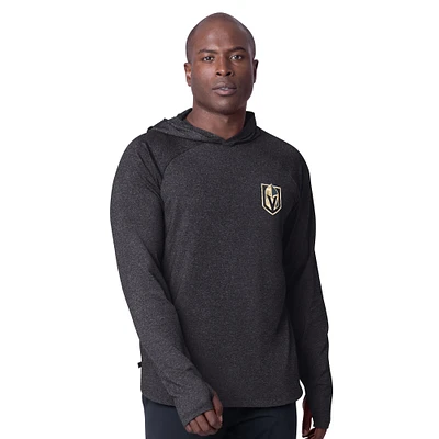 Men's MSX by Michael Strahan Black Vegas Golden Knights Fast Track Raglan Long Sleeve Hoodie T-Shirt
